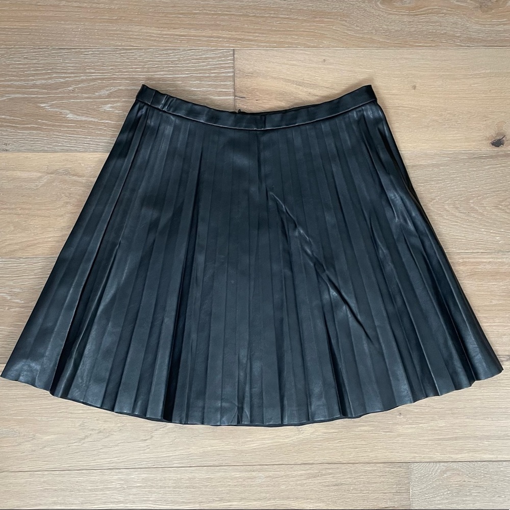 Pleated Faux Leather J.Crew Skirt